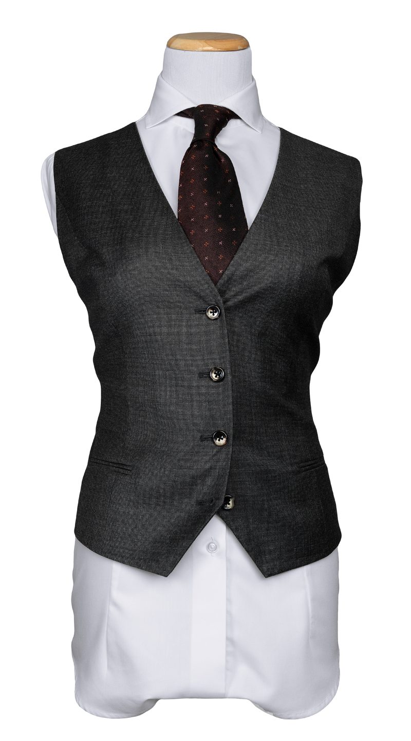 Complet Laine Birdseye Charbon Femme