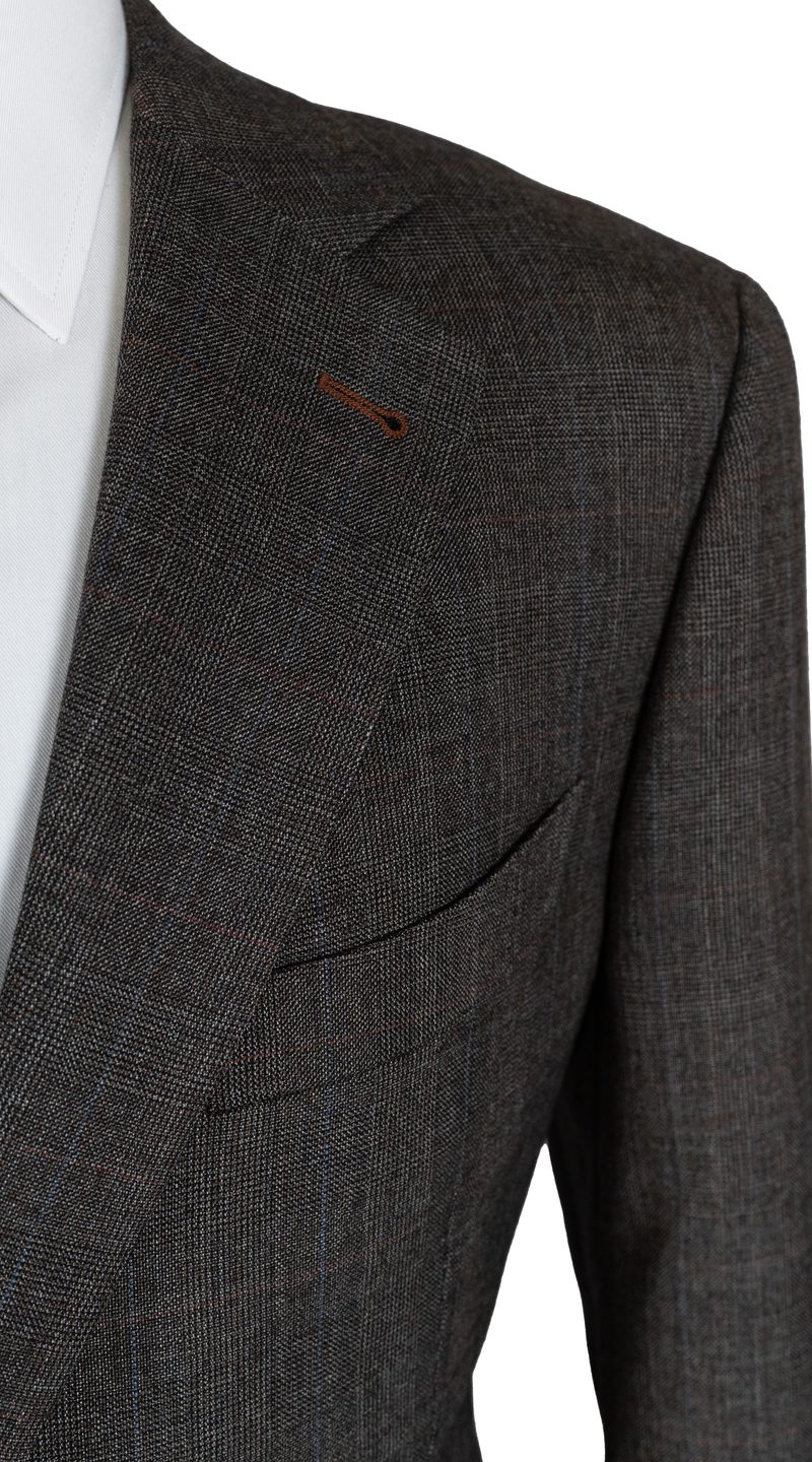 Complet Glen Plaid Gris Charbon