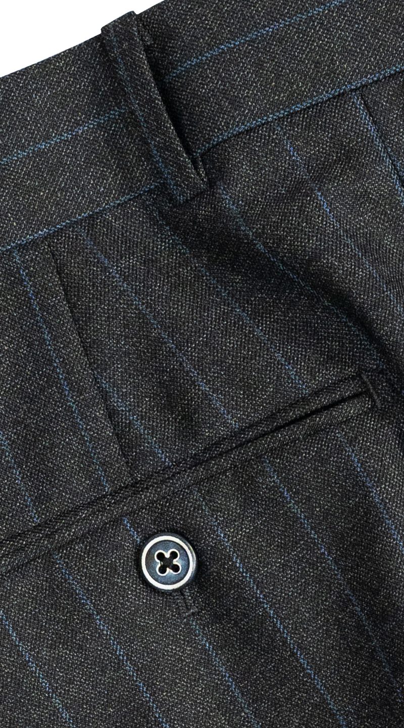Complet Rayures Bleu Charbon