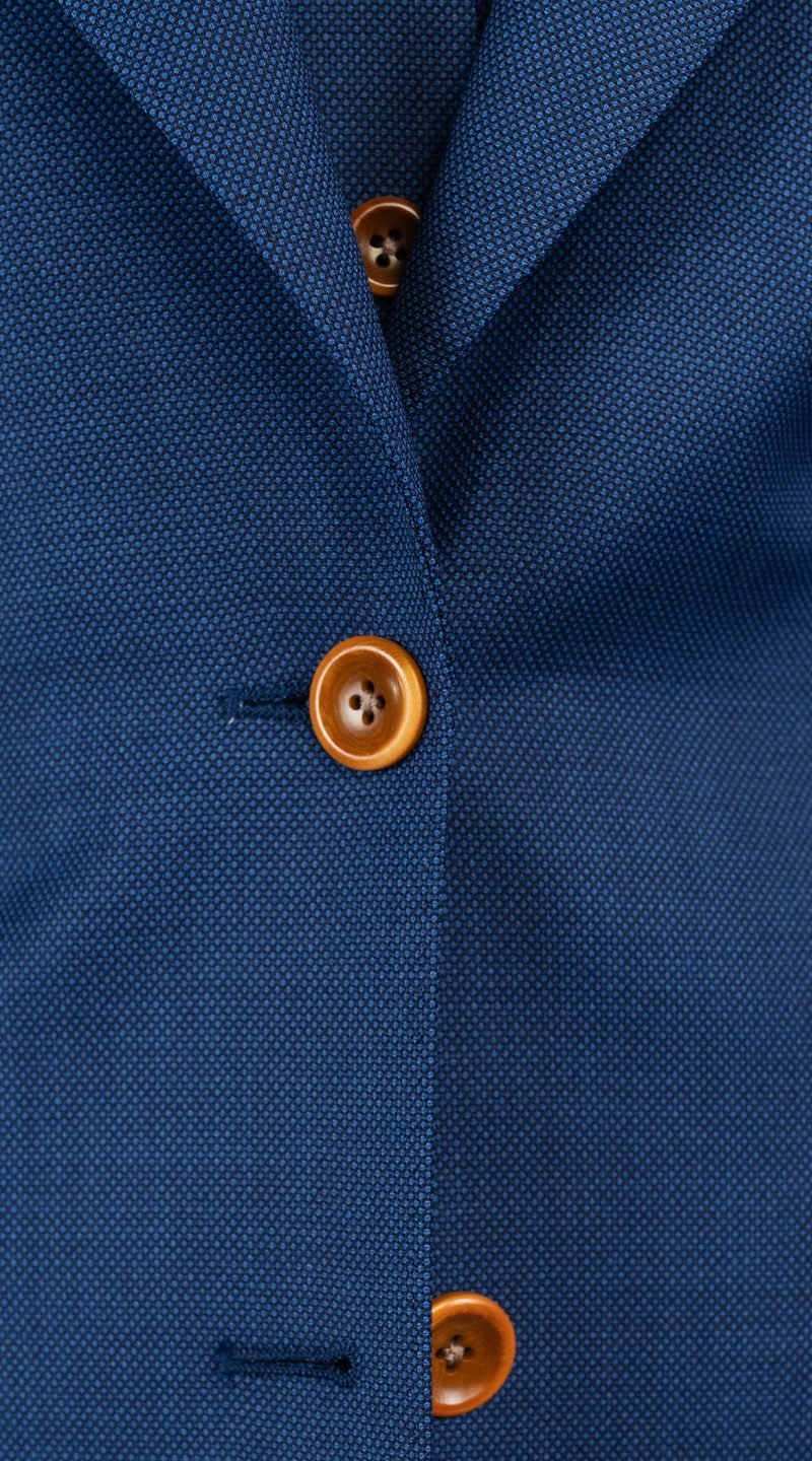 Complet Laine Birdseye Bleu Cobalt Femme