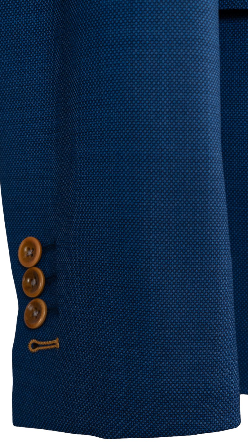 Complet Laine Birdseye Bleu Cobalt Femme