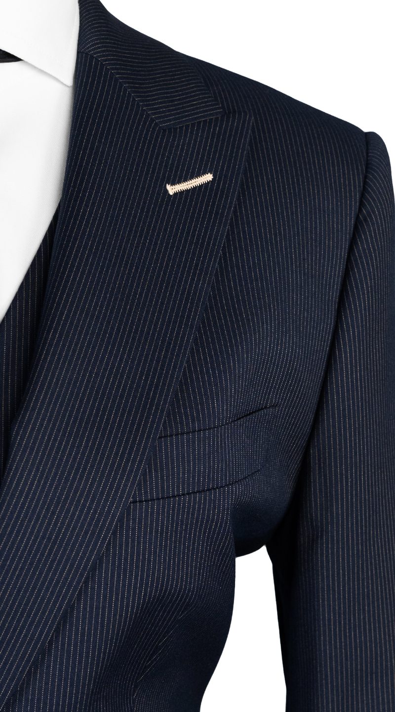 Complet Rayures Bleu Marine Foncé Femme