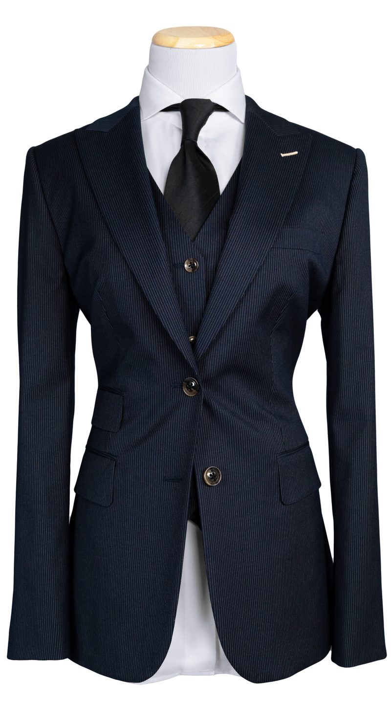 Complet Rayures Bleu Marine Foncé Femme