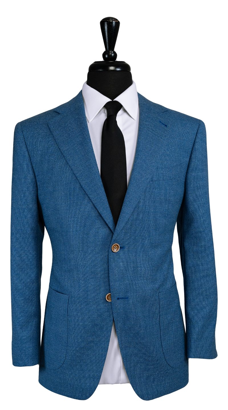 Denim Blue Hopsack Wool Suit