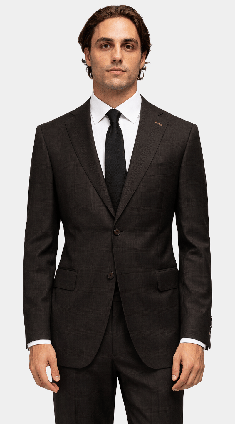 Dark Brown Glen Check Suit