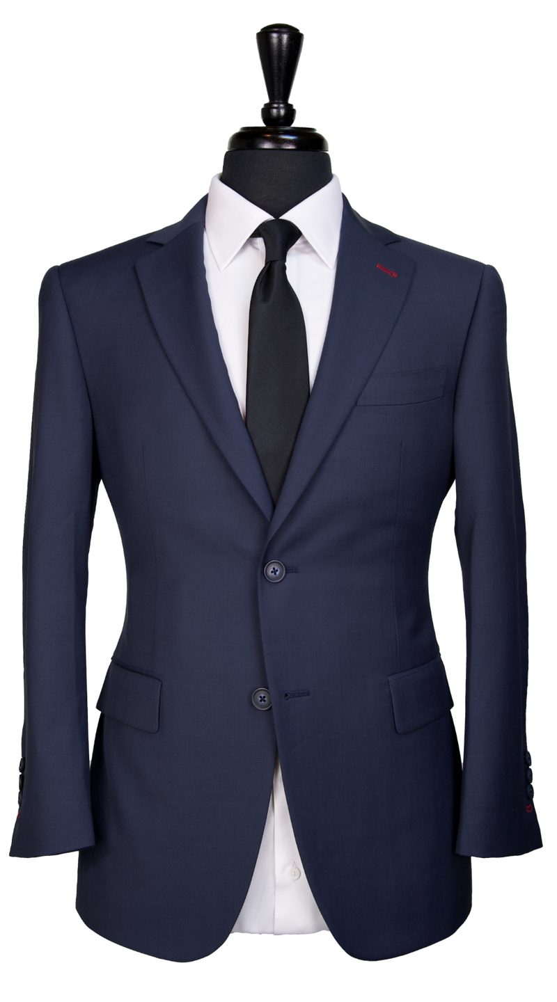 Space Blue Sharkskin Wool Suit