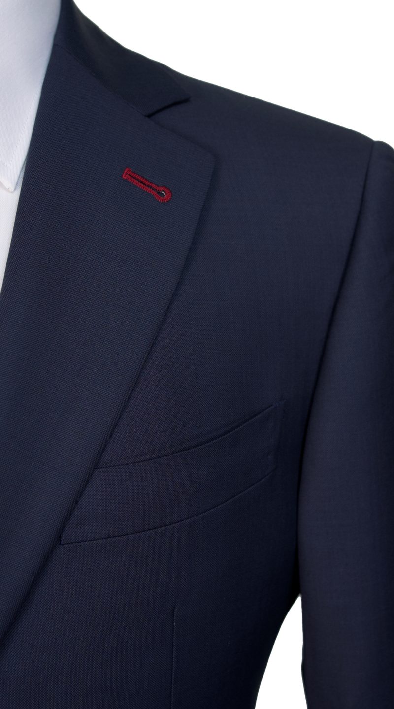 Space Blue Sharkskin Wool Suit