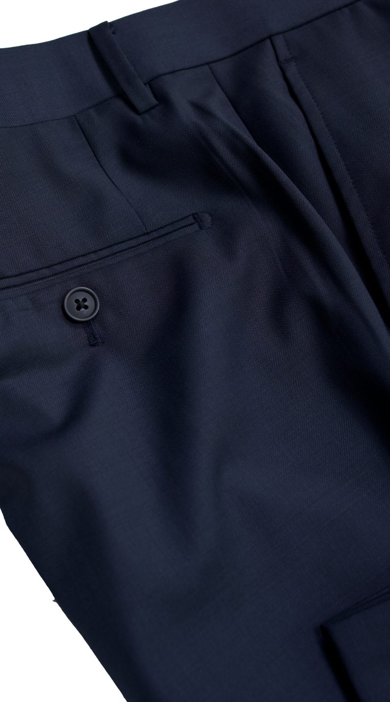 Space Blue Sharkskin Wool Suit