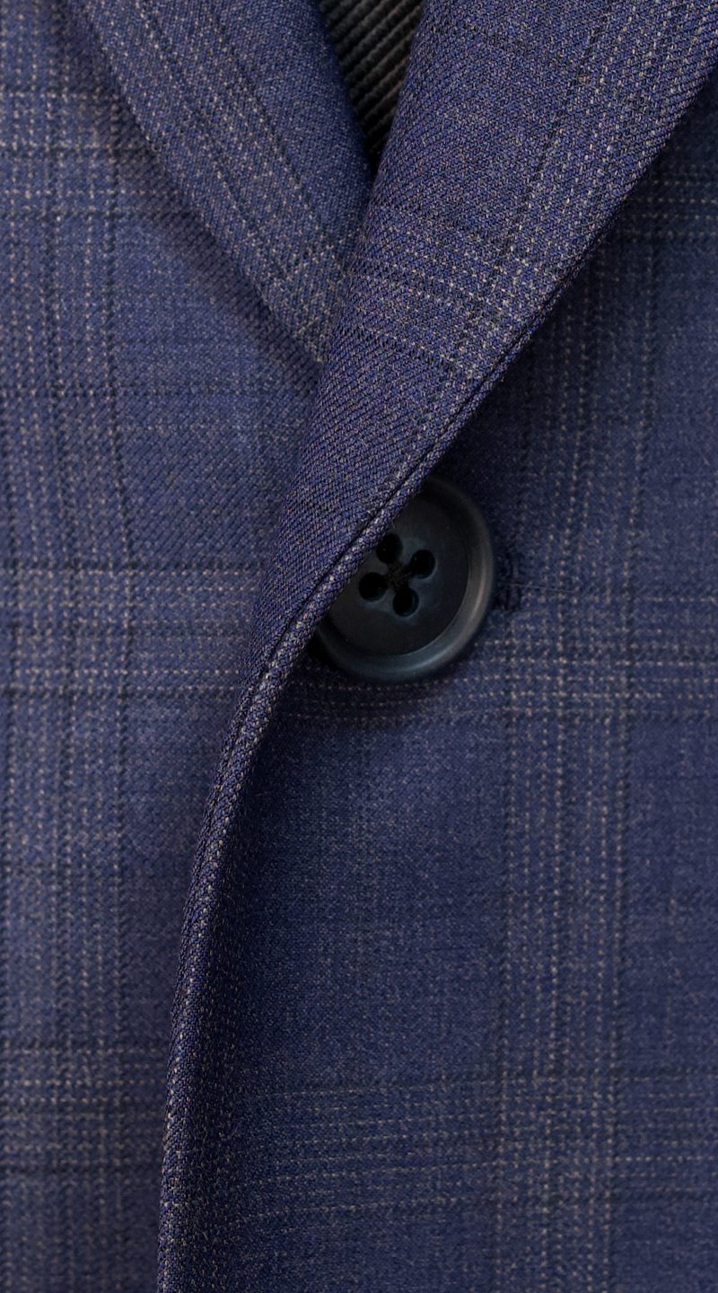 Space Blue Windowpane Wool Suit