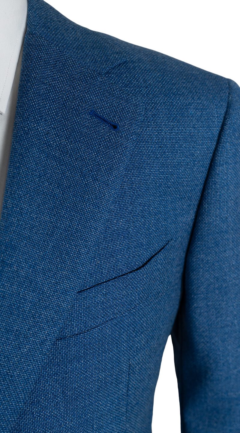 Denim Blue Hopsack Wool Suit