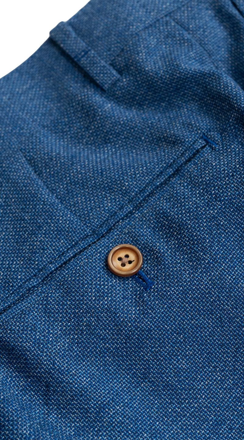 Denim Blue Hopsack Wool Suit