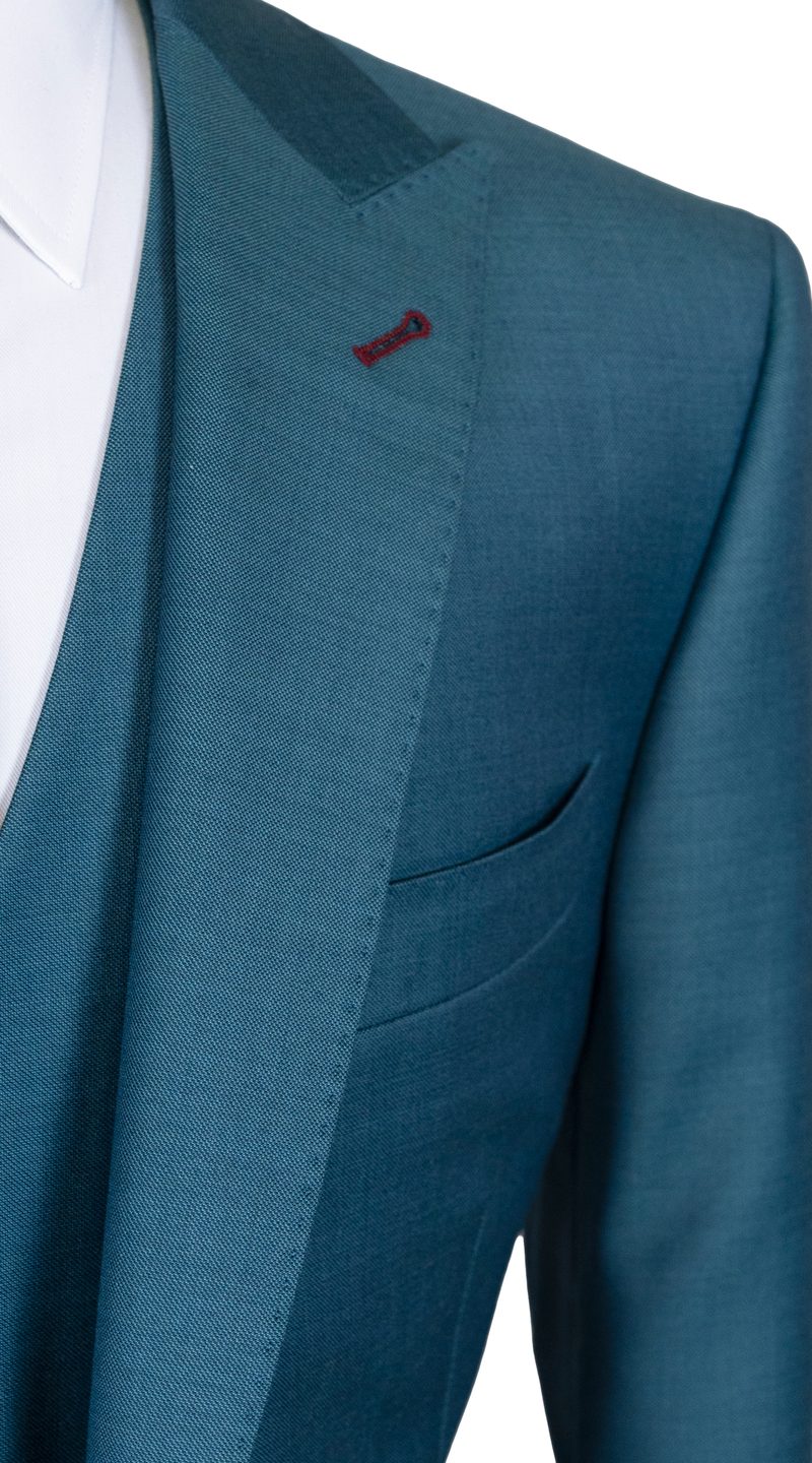 Peacock Blue Three-Piece Suit