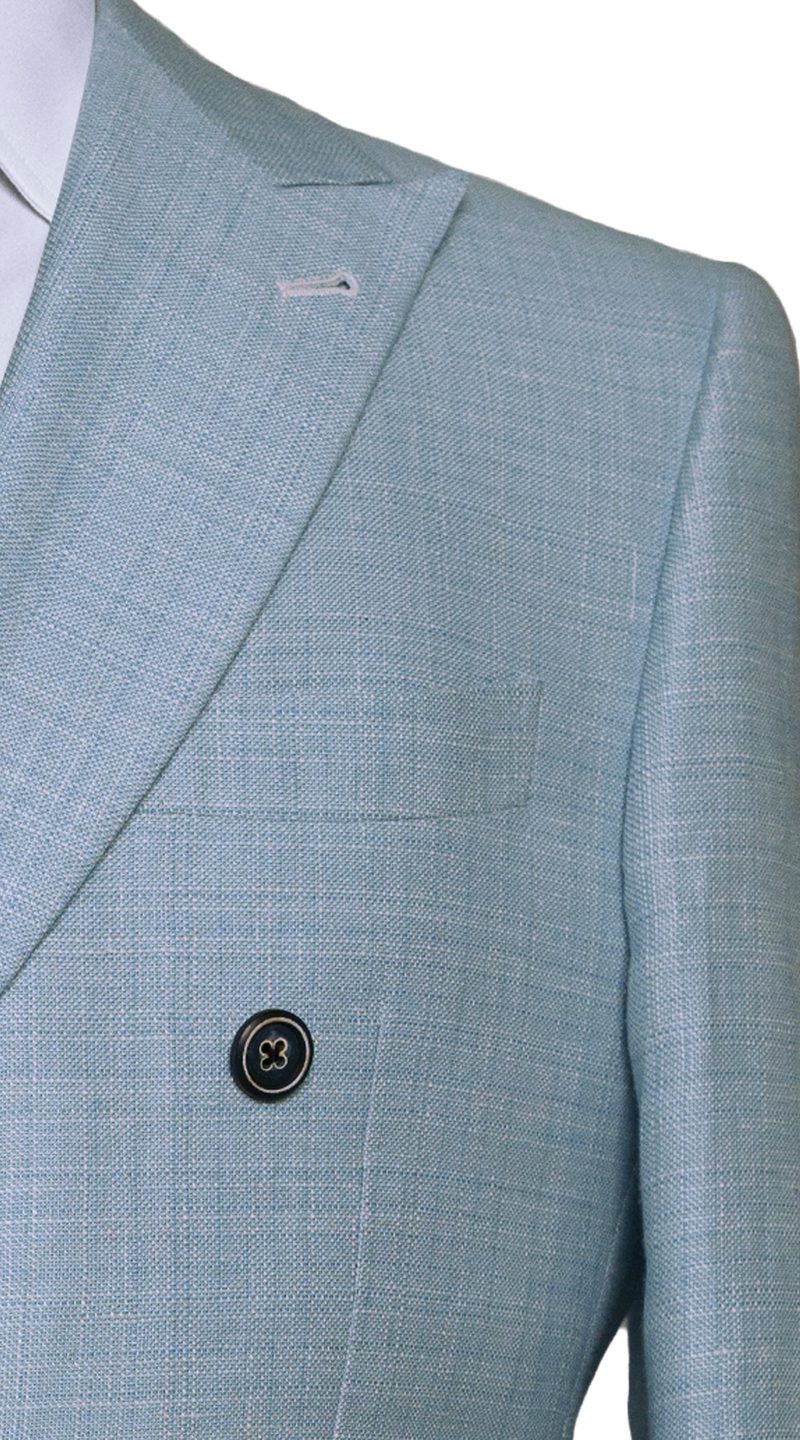Pastel Blue Double-Breasted Suit