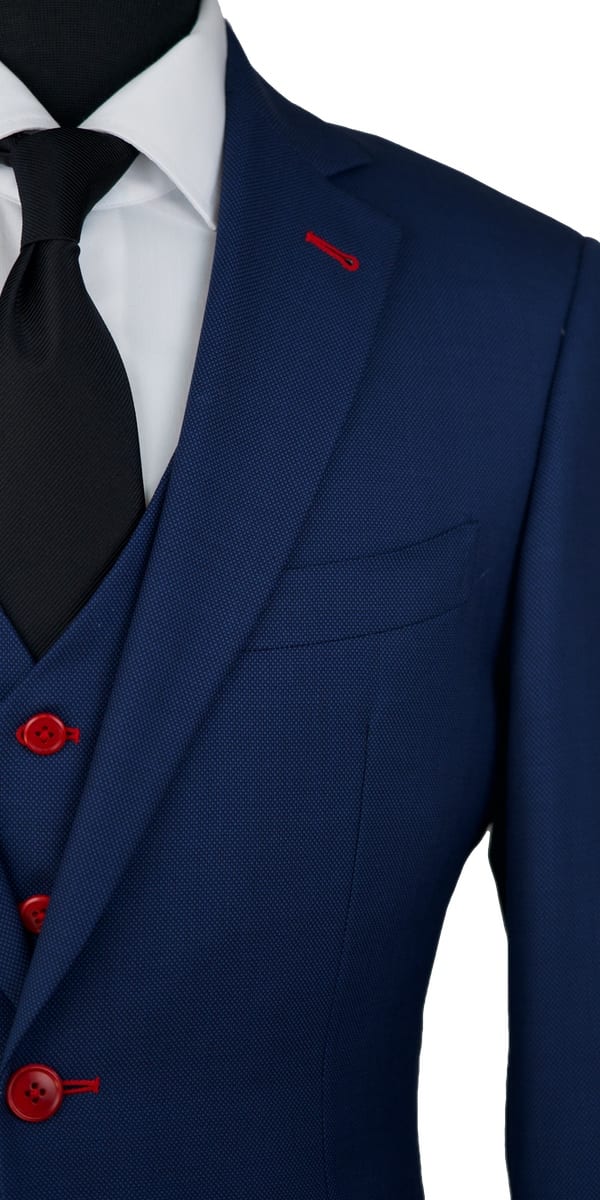 Complet Bleu Yale Laine Birdseye