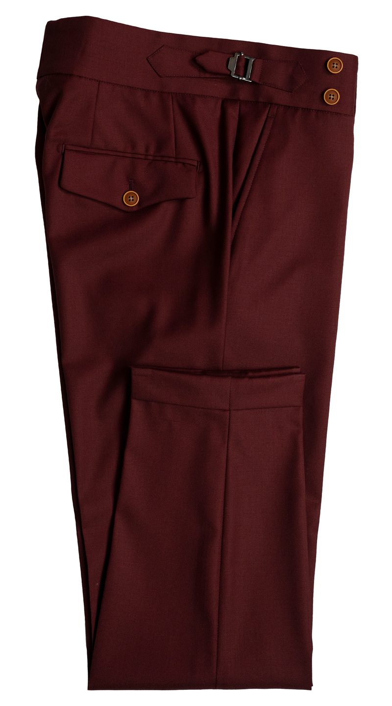 Burgundy Wool Three-Piece Suit