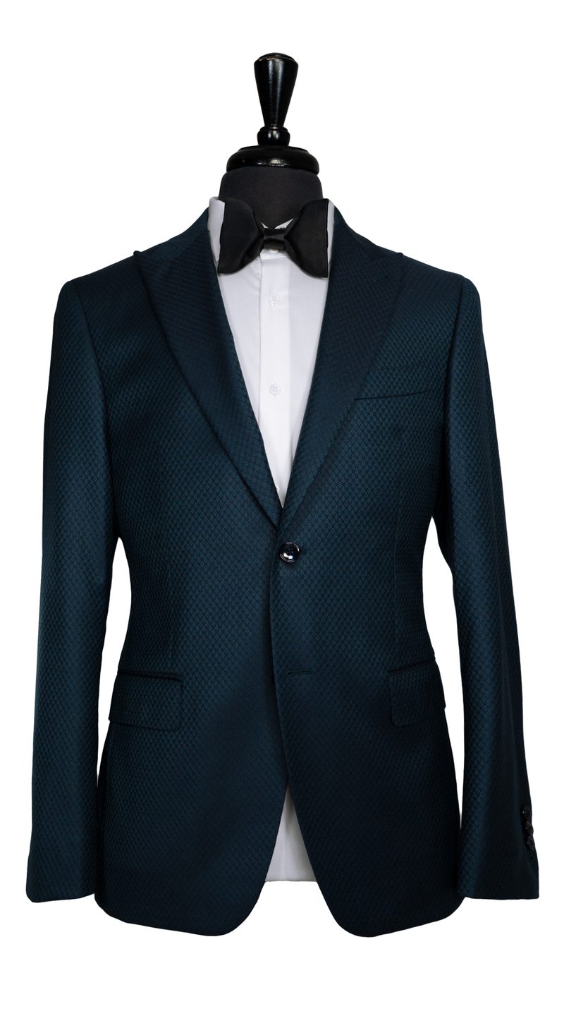 Tuxedo Jacquard Diamant Bleu Sarcelle