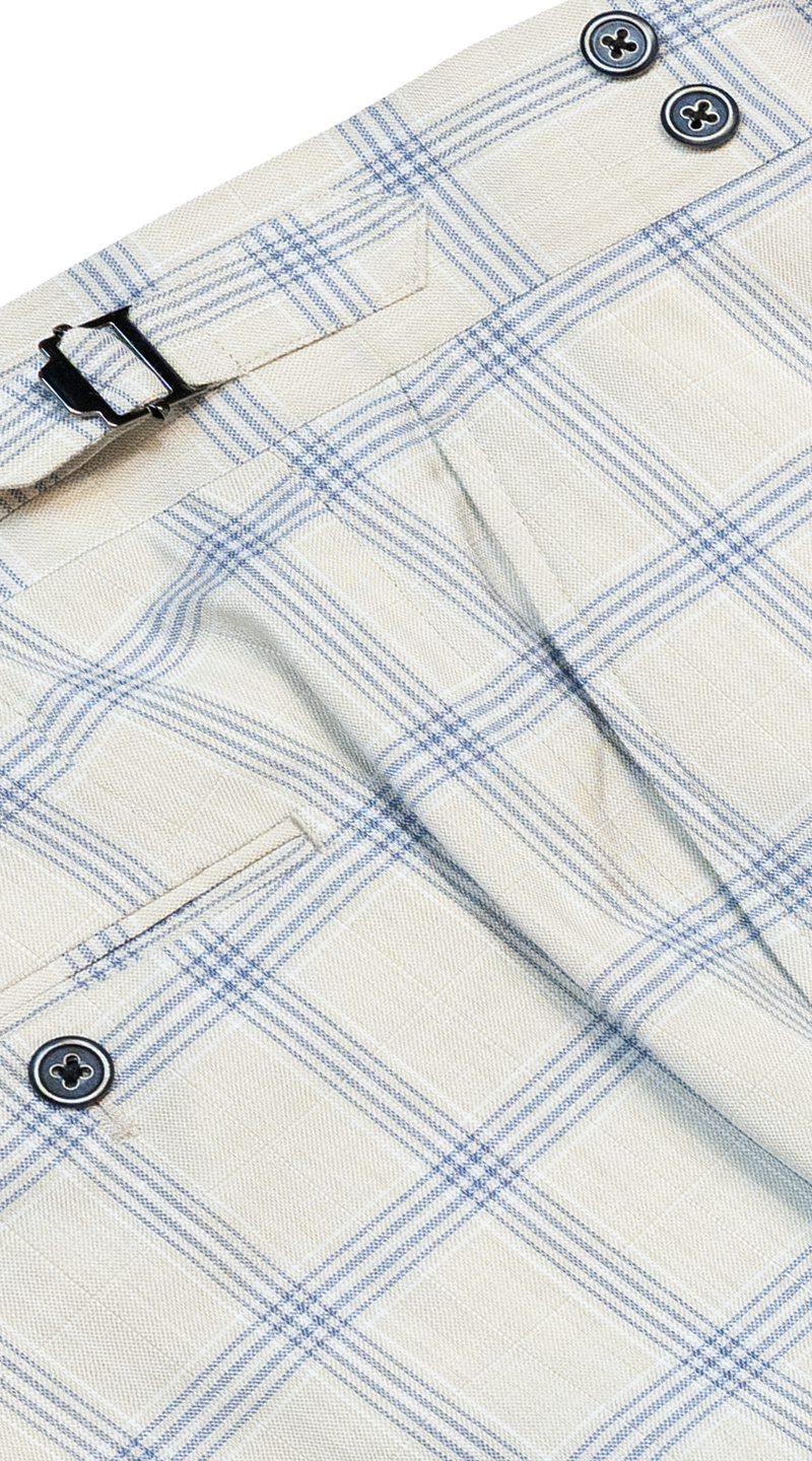 Cream Capri Windowpane Suit