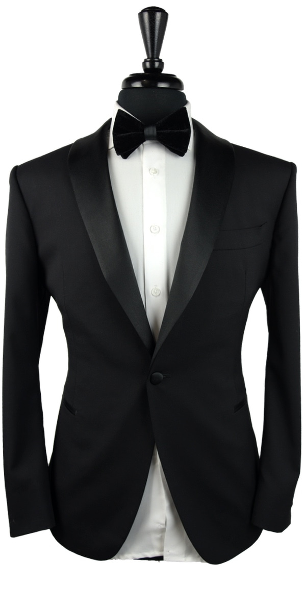 Solid Black Wool Tuxedo