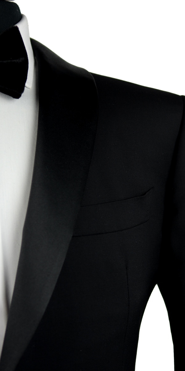 Solid Black Wool Tuxedo