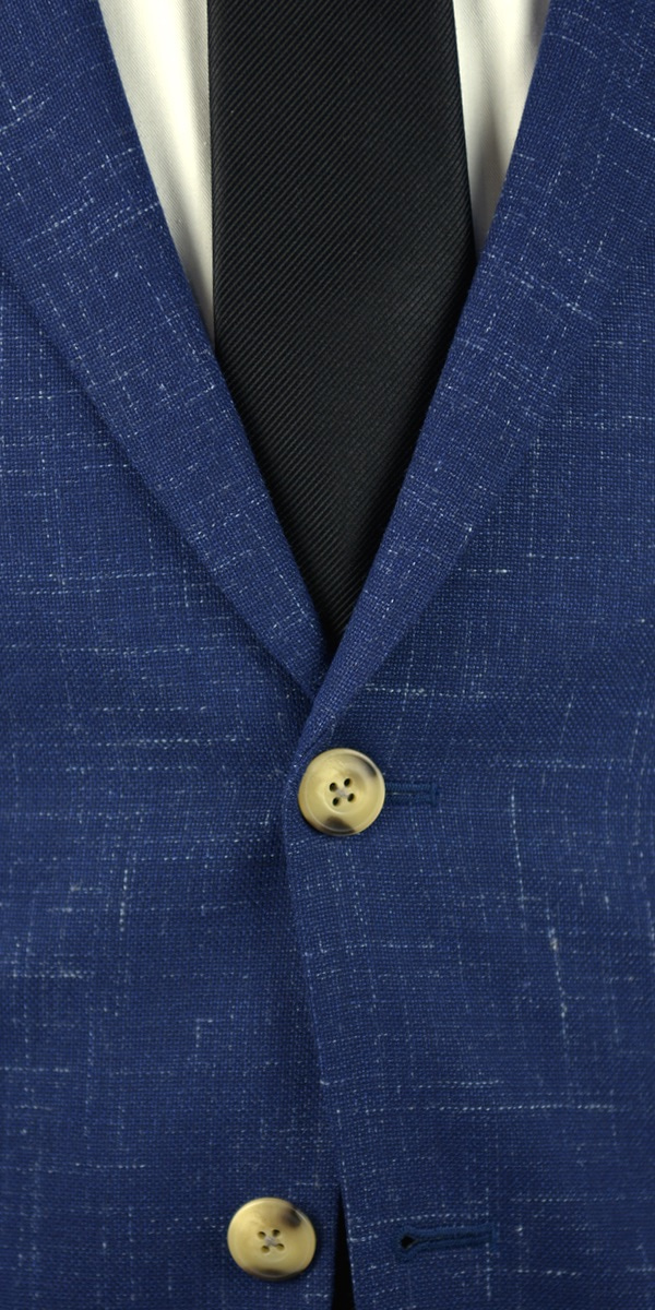 Blue Canvas Wool Suit