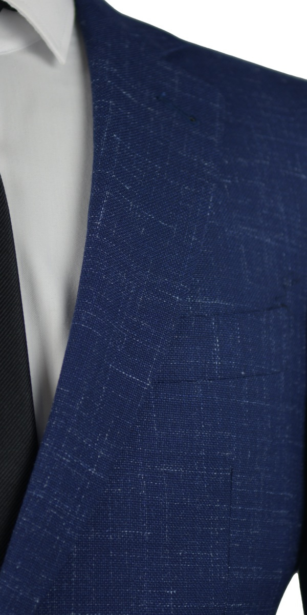 Blue Canvas Wool Suit