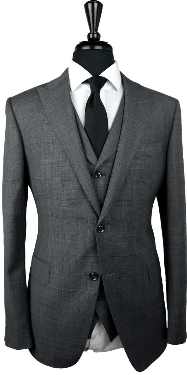 Grey Check Wool Suit
