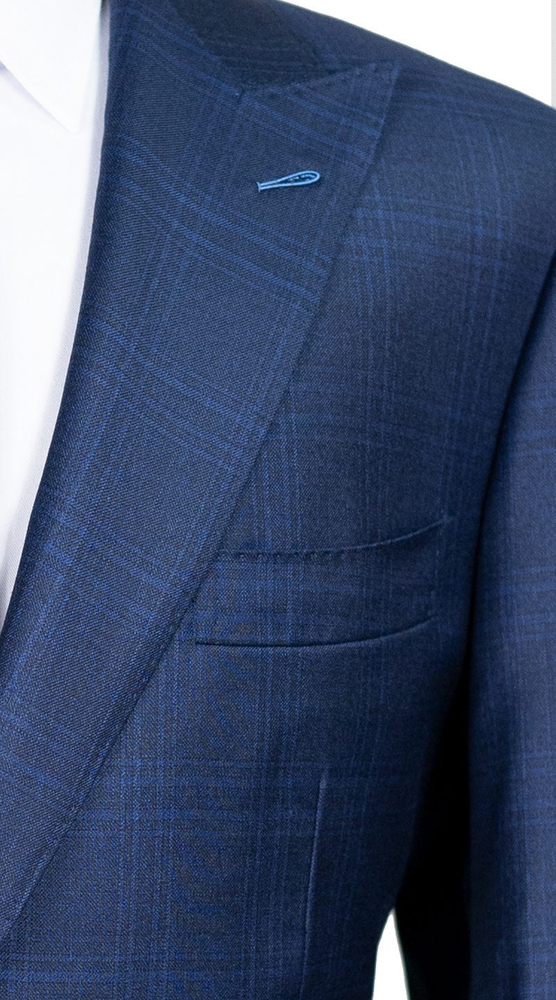 Complet Carreaux Bleu Marine