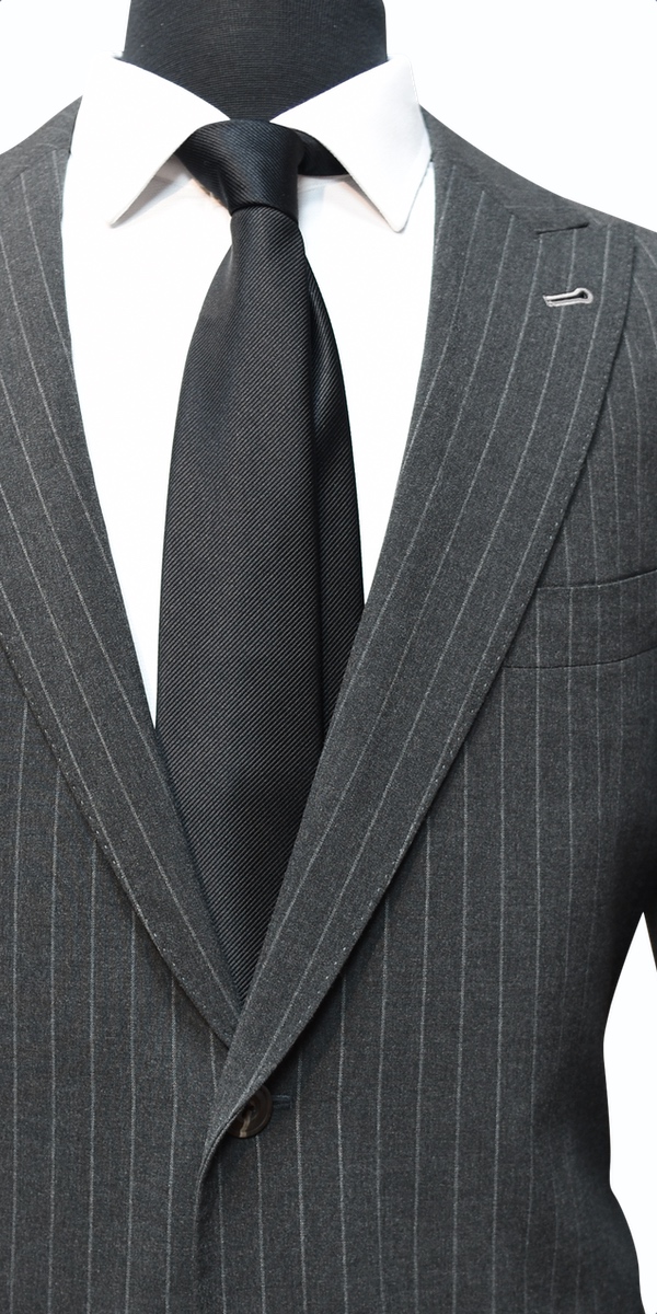 Charcoal Pinstripe Wool Suit