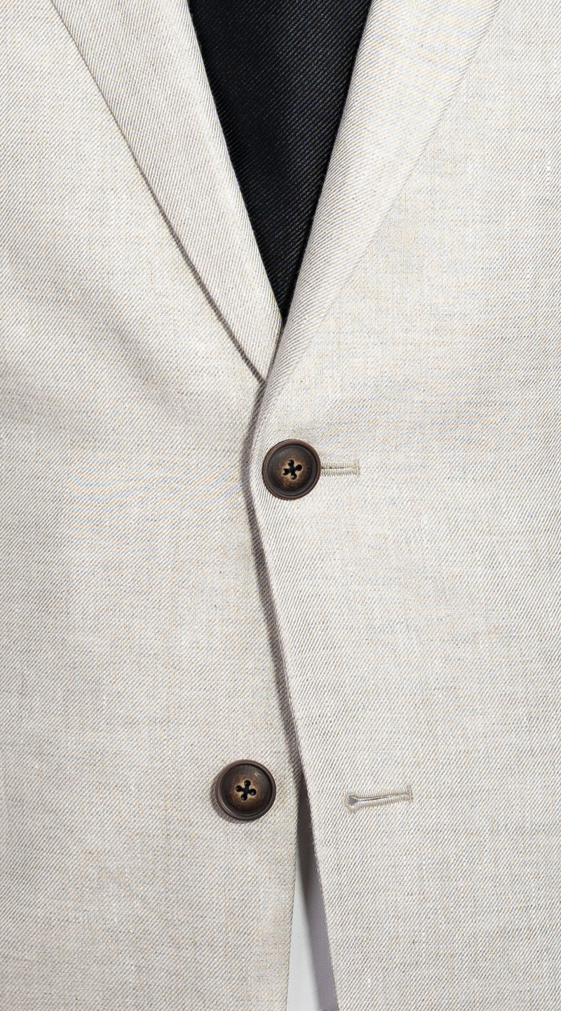 Beige Linen Blend Suit