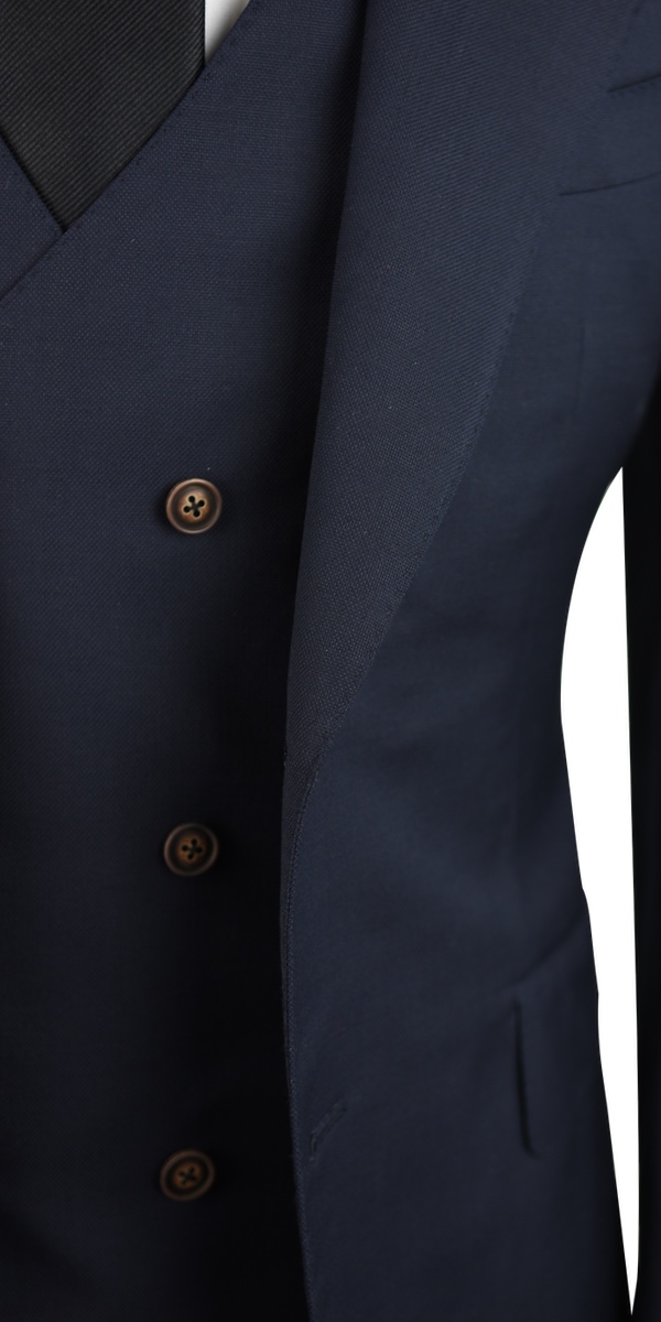 Complet Laine Birdseye Bleu Foncé