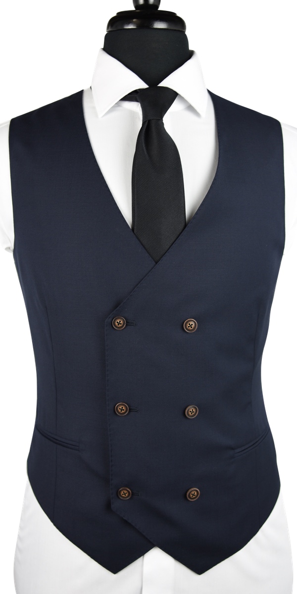 Complet Laine Birdseye Bleu Foncé