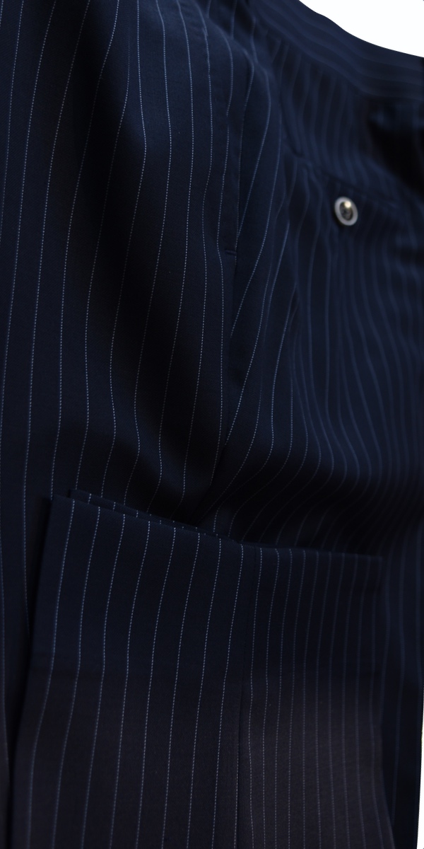 Midnight Blue Dotted Pinstripe Wool Suit