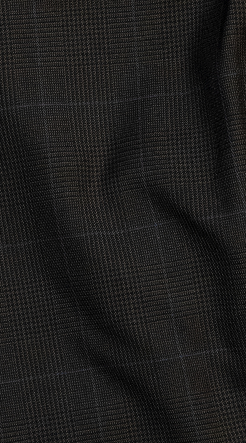 Complet Prince de Galles Marron Avec Surpiqûres Bleues