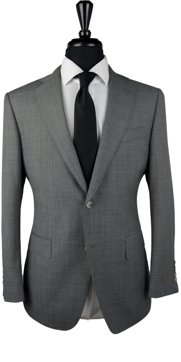 Grey Sharkskin Wool Suit