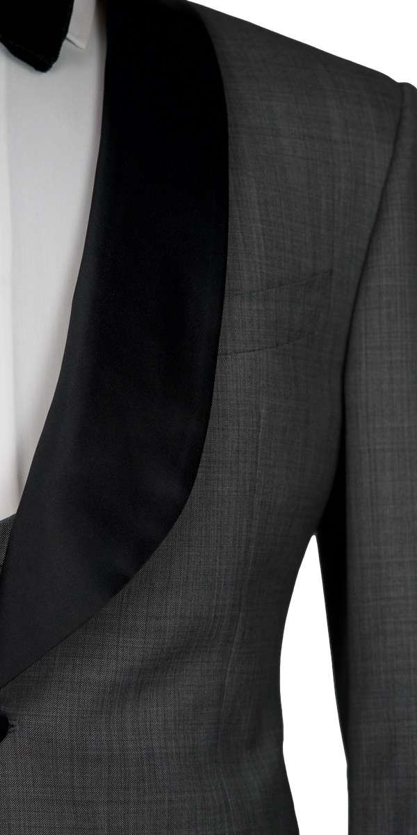 Complet Tuxedo Laine Gris Requin Classique