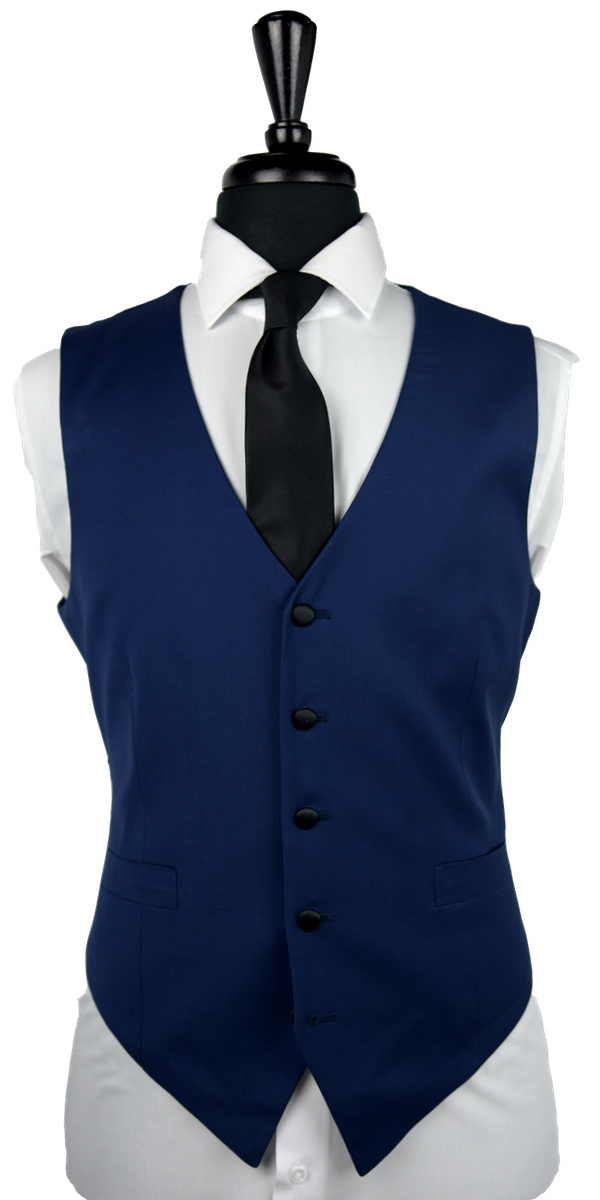 Tuxedo bleu Oxford à revers aigu