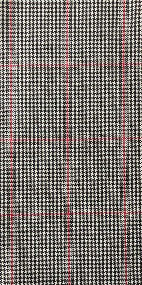 Houndstooth with Red Check Wool Suit