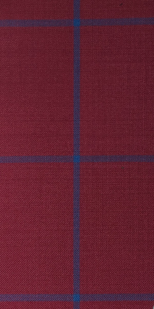 Red Windowpane Wool Suit