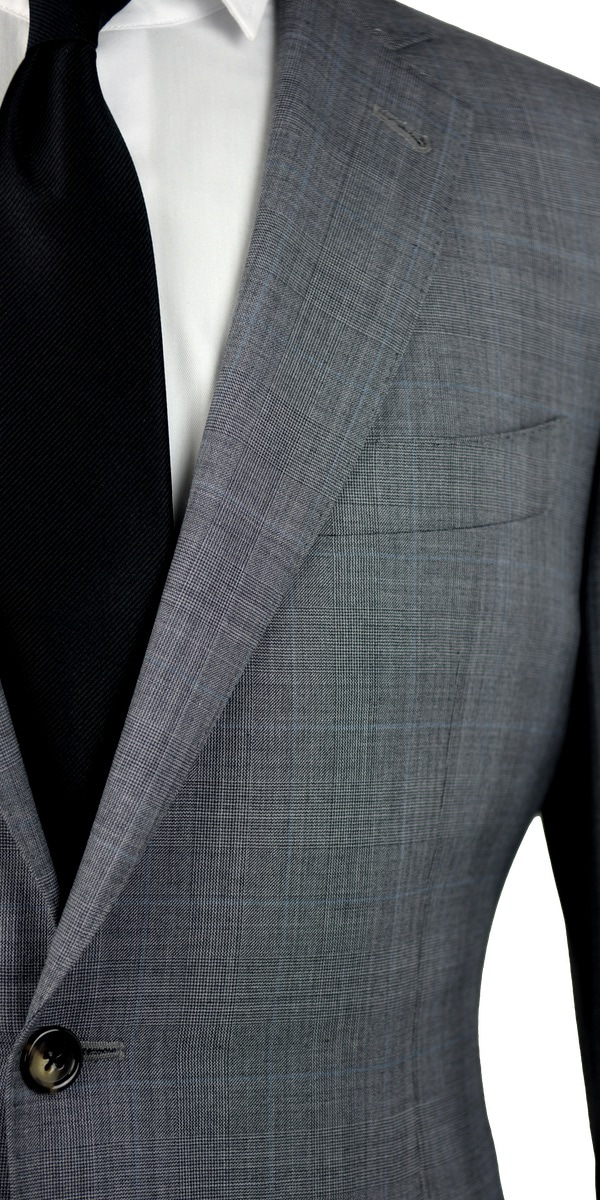 Grey Prince of Wales Wool Suit