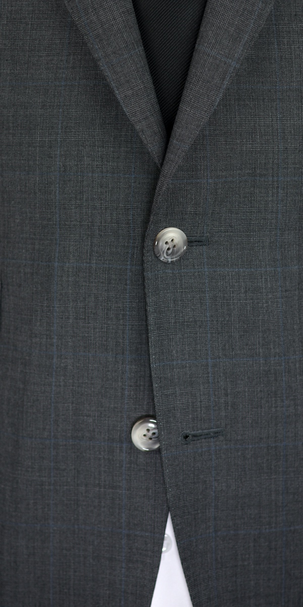 Dark Grey Prince of Wales Wool Suit