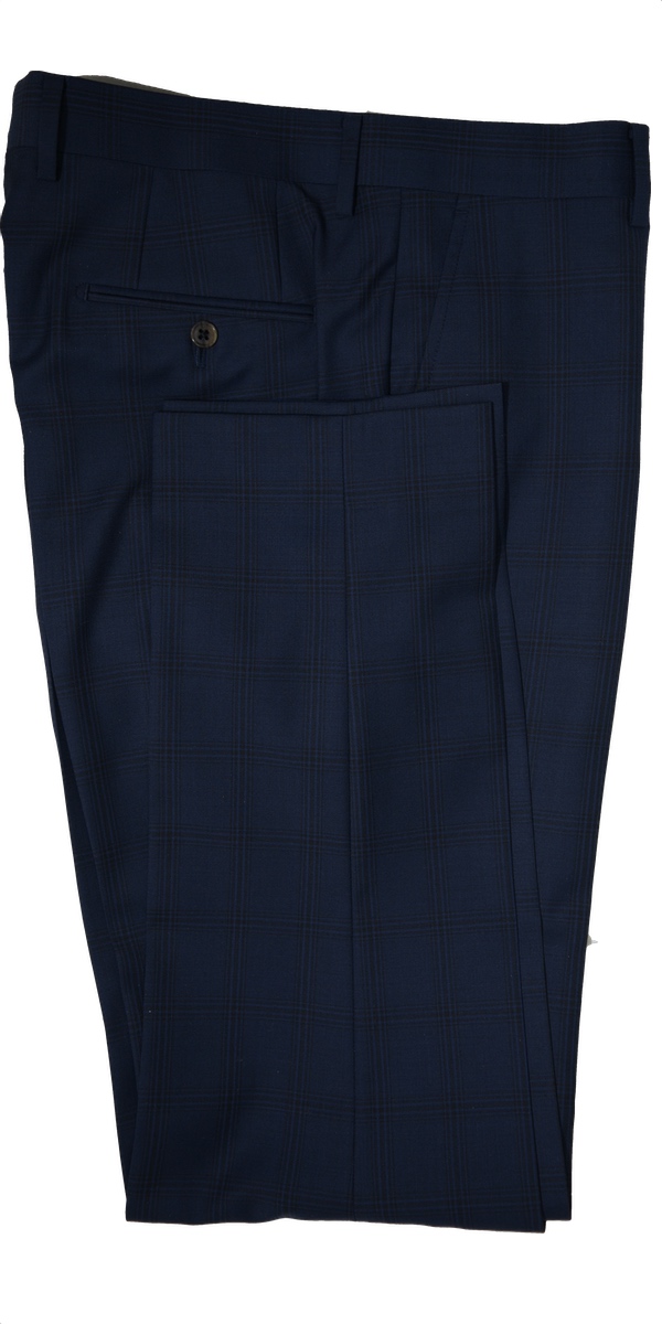 Complet Laine Carreaux Bleu Saphir