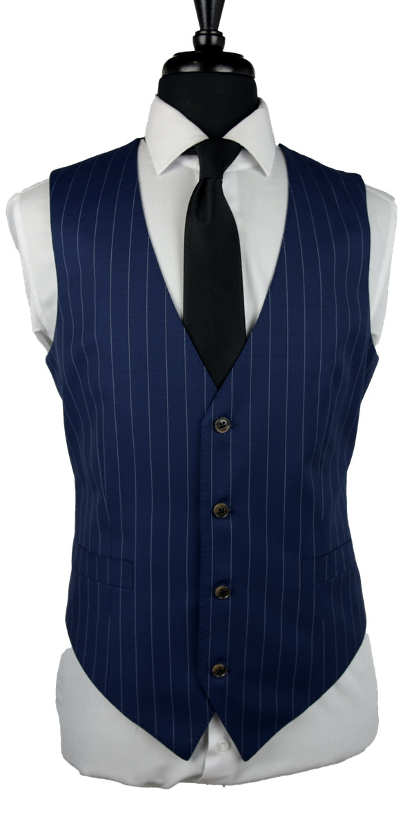 Complet Laine Rayures Bleu Marine