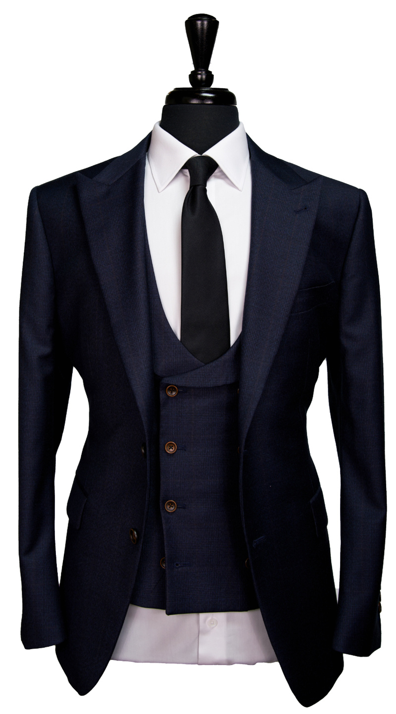 Dark Blue Prince of Wales Suit