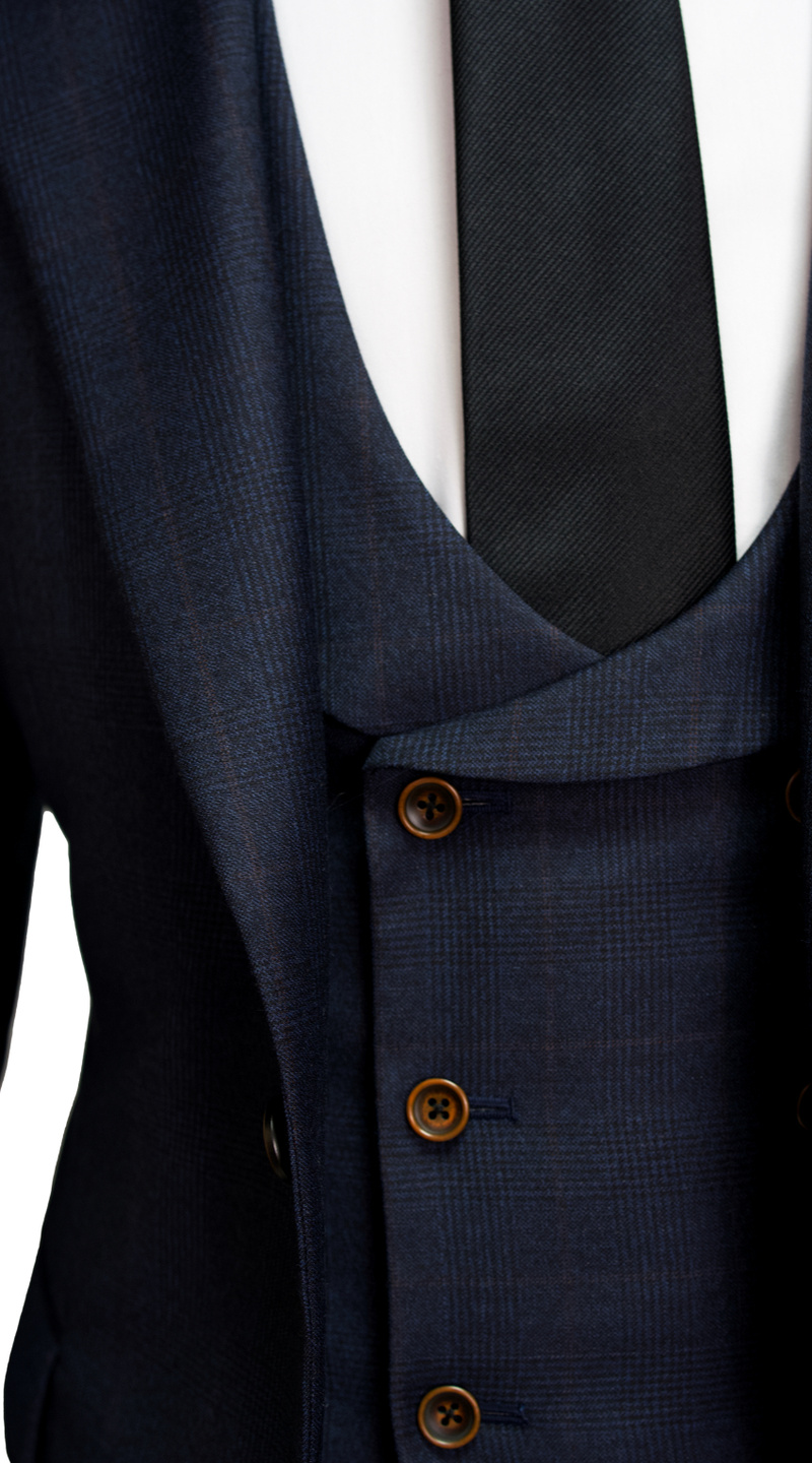 Dark Blue Prince of Wales Suit