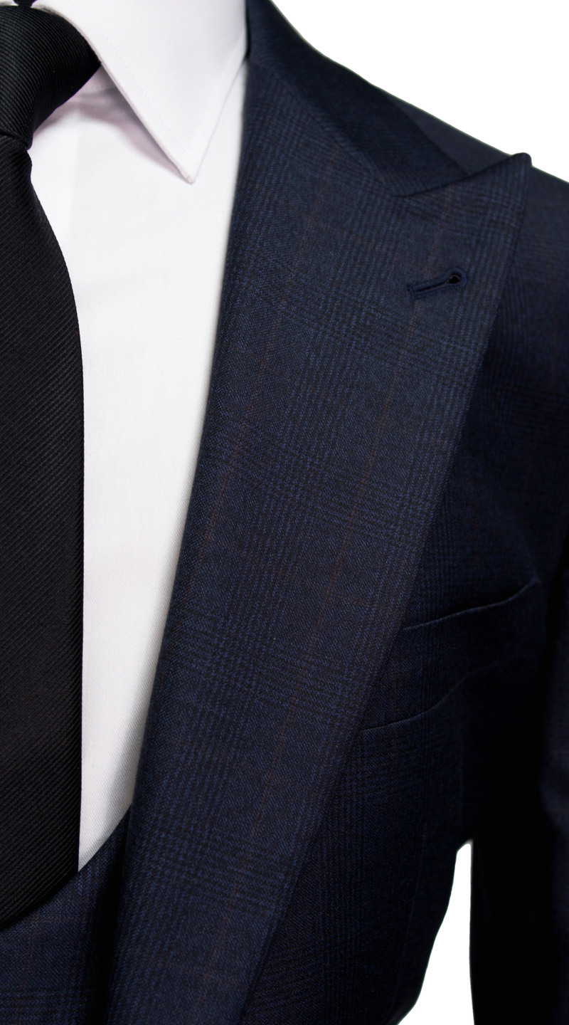 Dark Blue Prince of Wales Suit