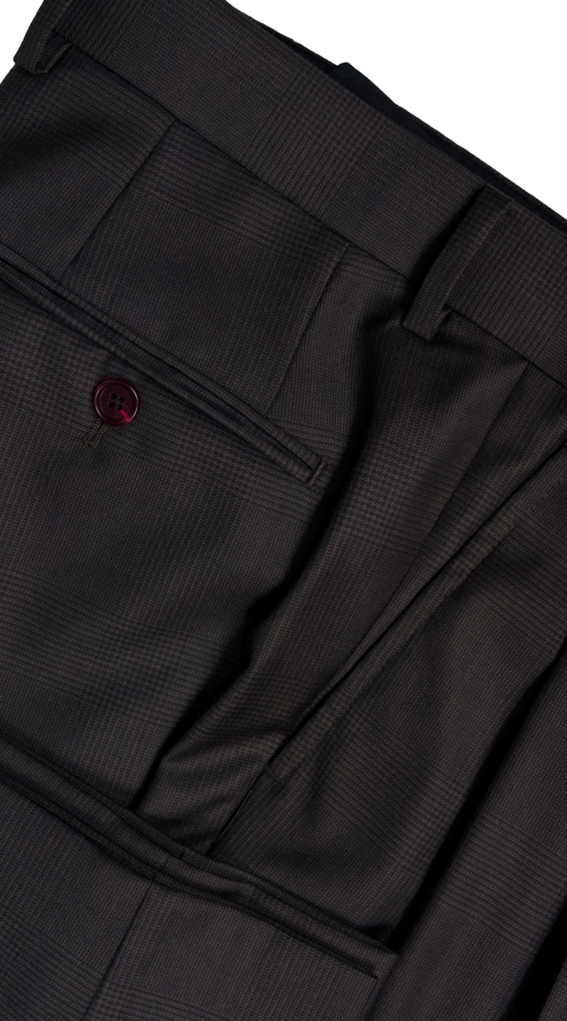 Brown Prince of Wales Wool Suit