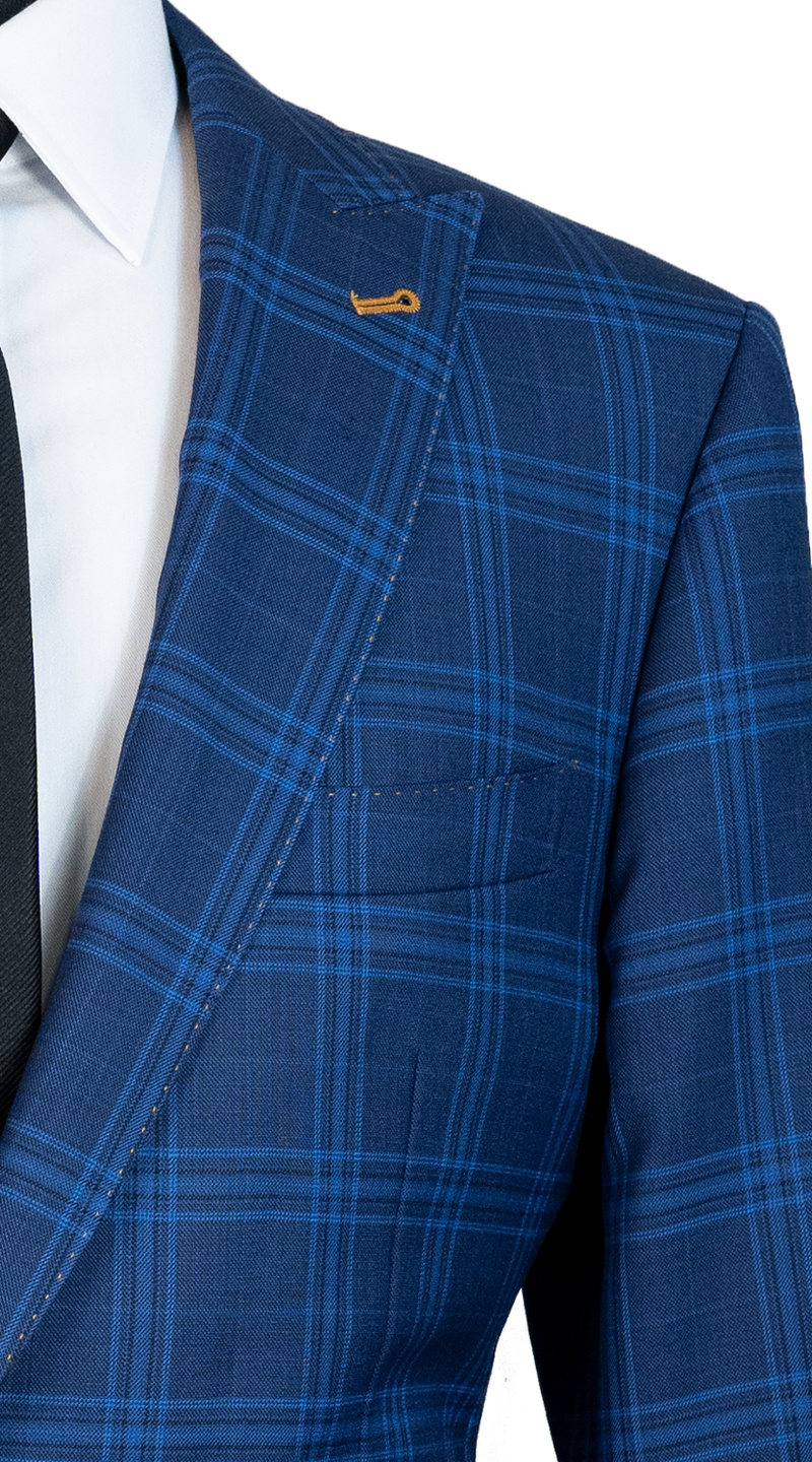 Lapis Blue Windowpane Chic Suit