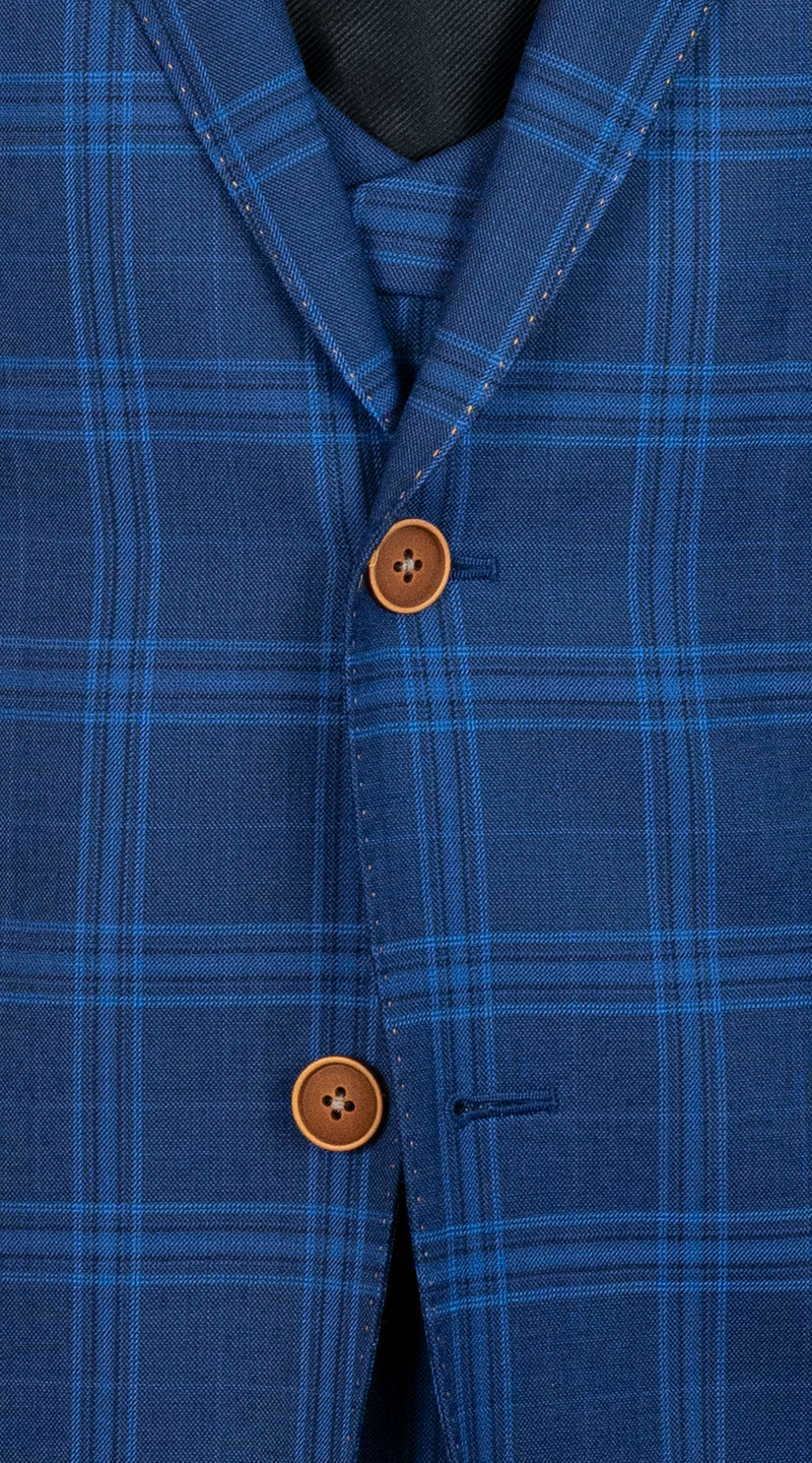 Lapis Blue Windowpane Chic Suit