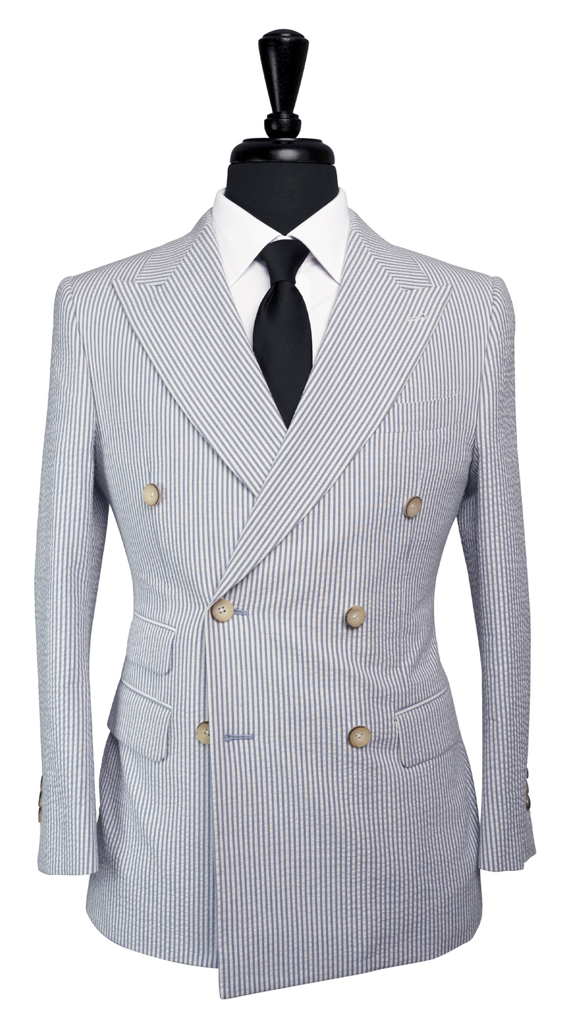 Blue Striped Seersucker Suit