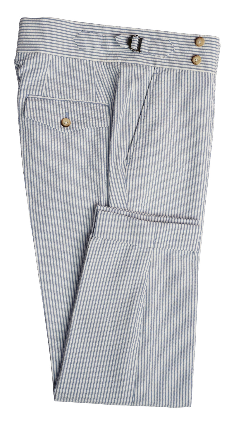 Blue Striped Seersucker Suit